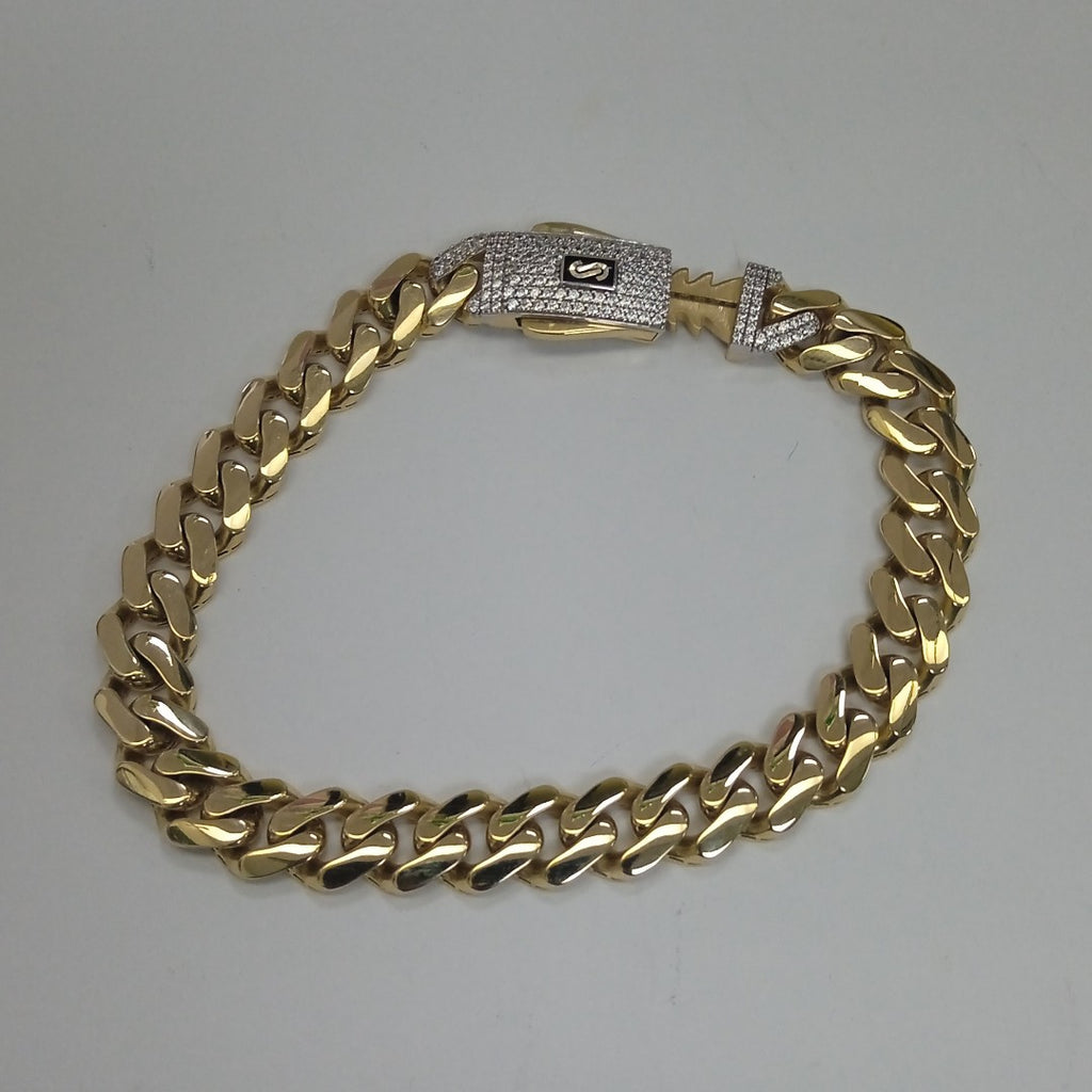 PULSERA CABALLERO MONACO ORO 14K 14.7 (NUEVO)