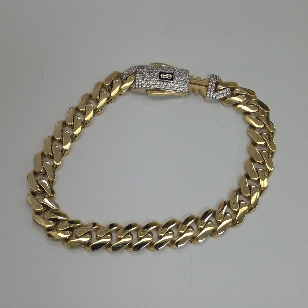 PULSERA CABALLERO MONACO ORO 14K 14.7 (NUEVO)