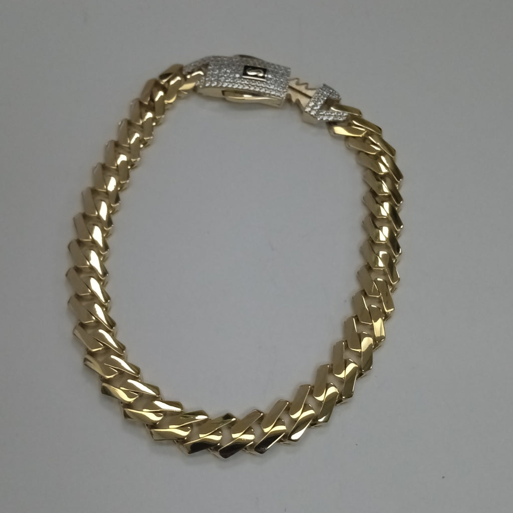PULSERA CABALLERO MONACO ORO 14K 11.8 (NUEVO)