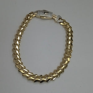 PULSERA CABALLERO MONACO ORO 14K 11.8 (NUEVO)