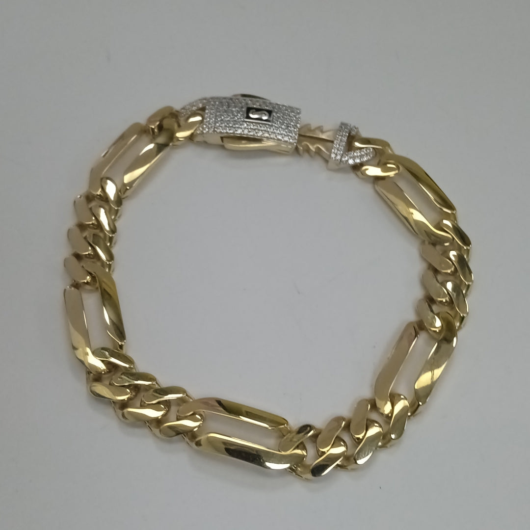 PULSERA CABALLERO MONACO ORO 14K 14.3 (NUEVO)