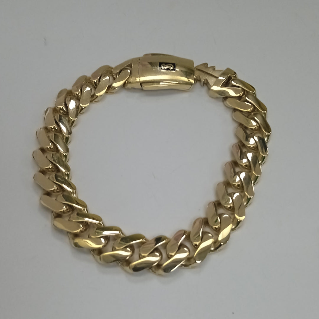PULSERA CABALLERO MONACO ORO 14K 17.5 (NUEVO)