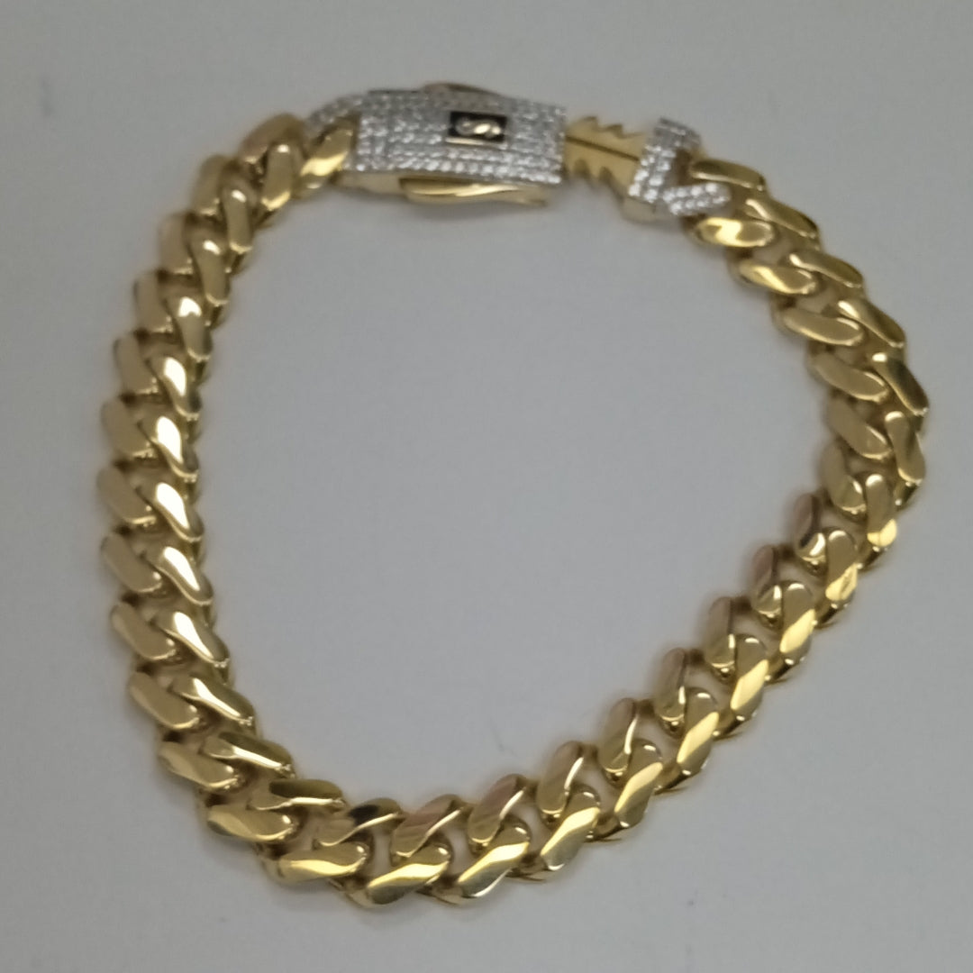PULSERA MONACO ORO 14K 10 (NUEVO)