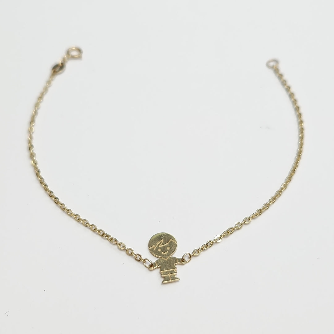 PULSERA TEJIDO ESPECIAL FIG NIÑO 14K 18 CM 1.5 GR (NUEVO)