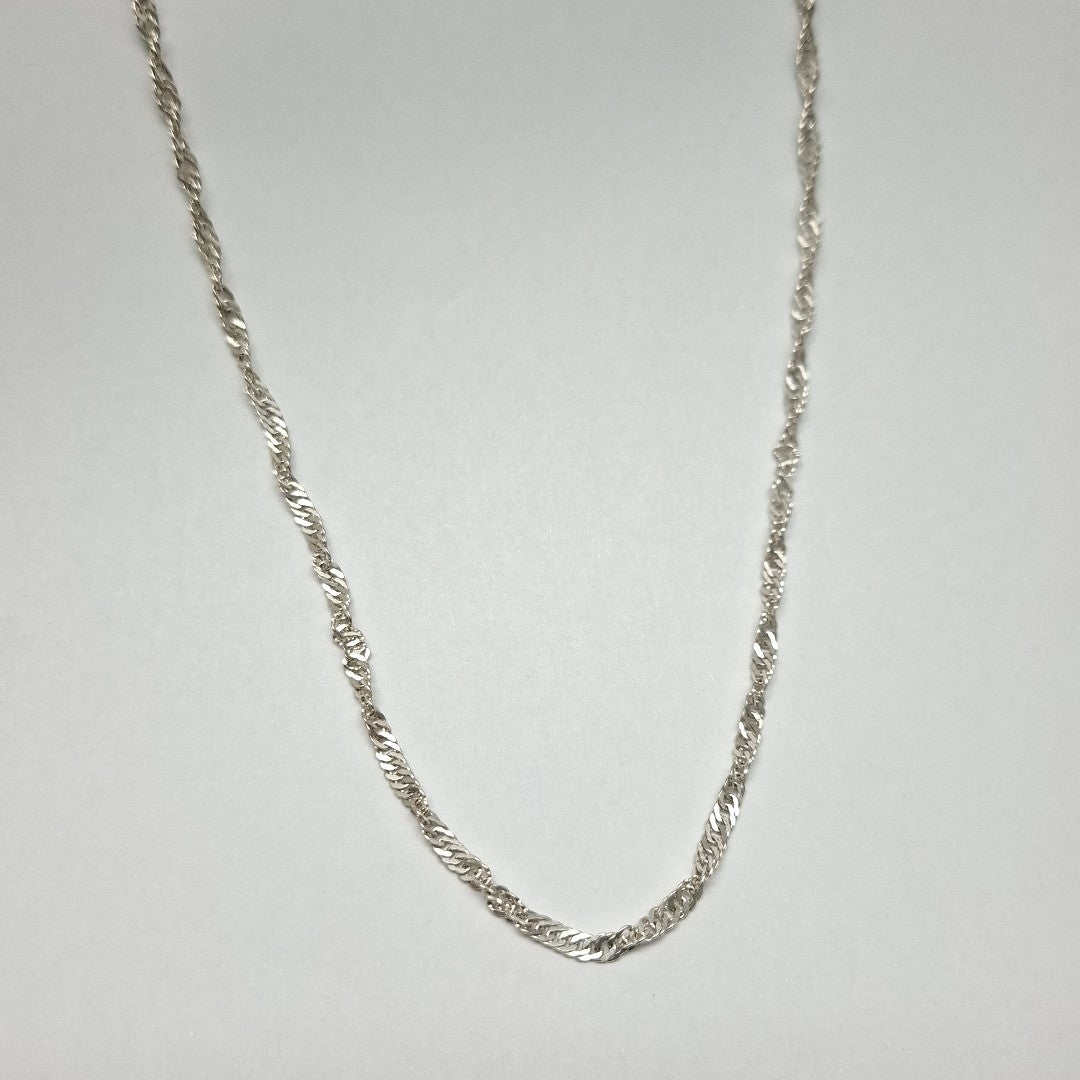 CADENA TEJIDO MEDIO TORZAL PLATA .925 55 CM 6.4 GR (NUEVO)