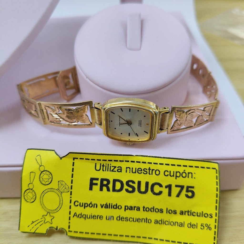 RELOJ CAJA ACERO PULSO ORO ORO 10 K 22.4 GRMS (SEMINUEVO)