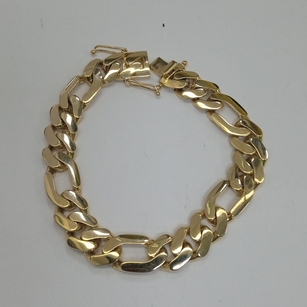 PULSERAS CABALLERO CARTIER 3 1 AMARILLA ORO 14K 18.4 (NUEVO)