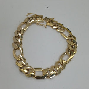 PULSERAS CABALLERO CARTIER 3 1 AMARILLA ORO 14K 18.4 (NUEVO)