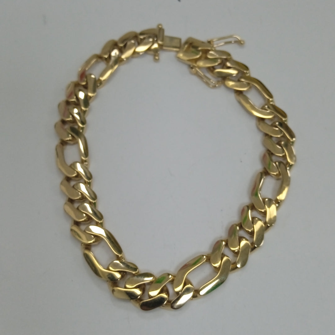 PULSERAS CABALLERO CARTIER 3 1 AMARILLA ORO 14K 13 (NUEVO)