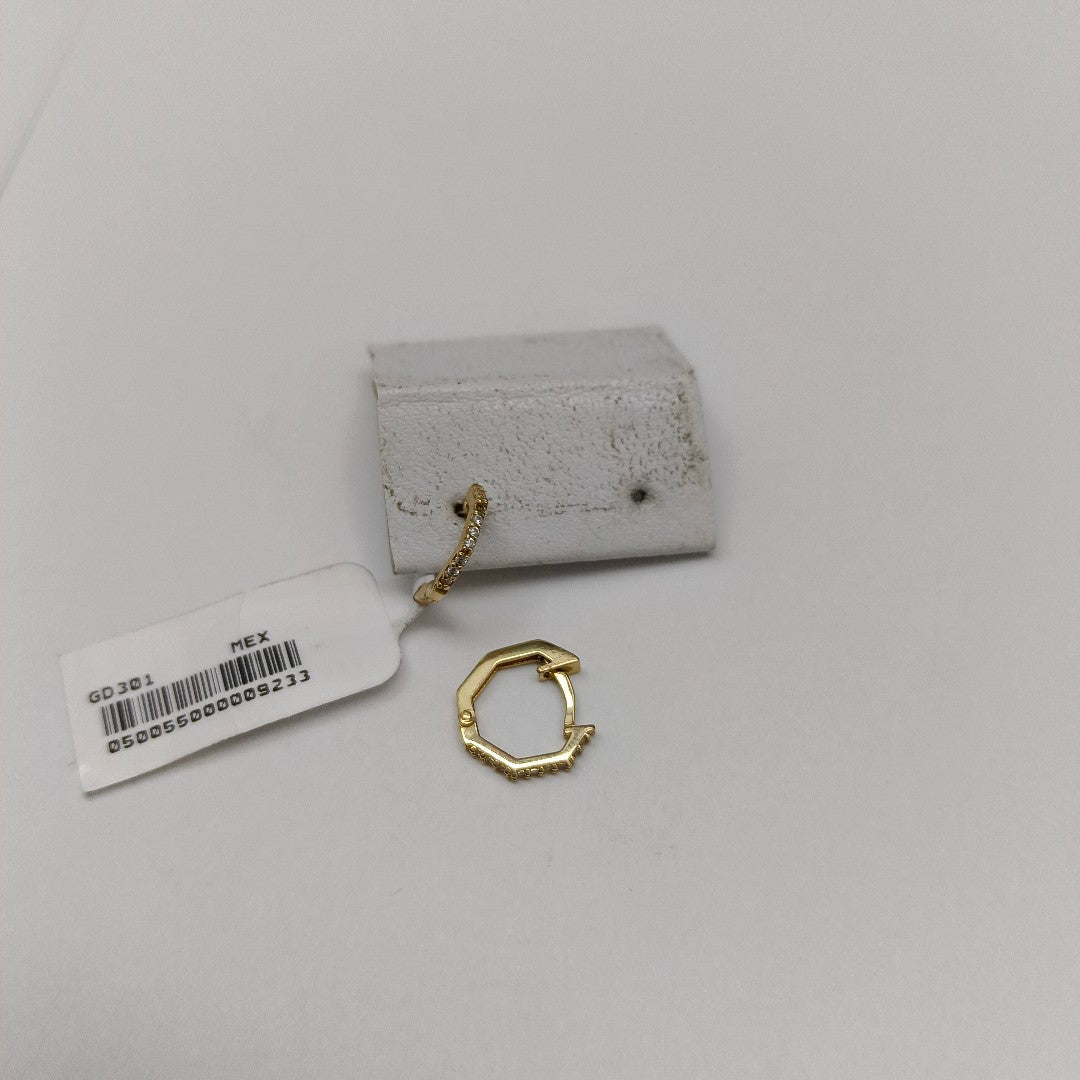 ARETES HUGIES C CIRCONIAS 14K 1.5 GR (NUEVO)