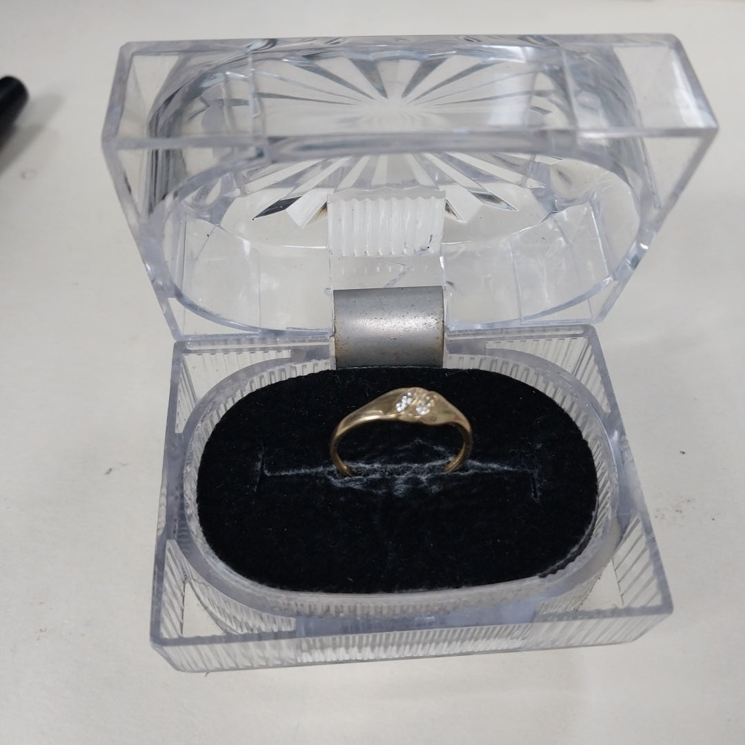 ANILLO ANILLITO C CIRCONIAS 14K 8.5 TALLA 1.2 GR (NUEVO)