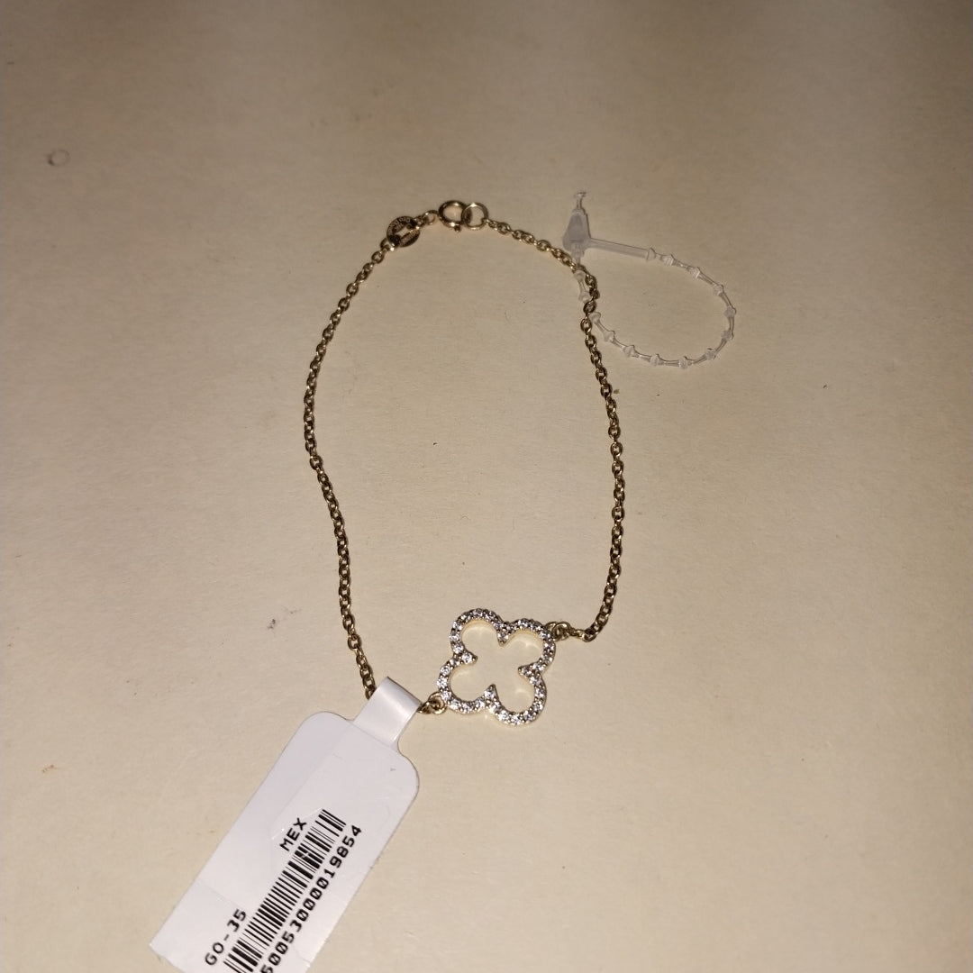 PULSERA TEJIDO ESPECIAL C CIRCONIAS 14K 18 CM 1.8 GR (NUEVO)