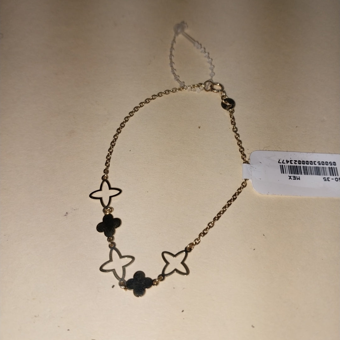 PULSERA TEJIDO ESP CON TREBOL 14K 18 CM 1.6 GR (NUEVO)