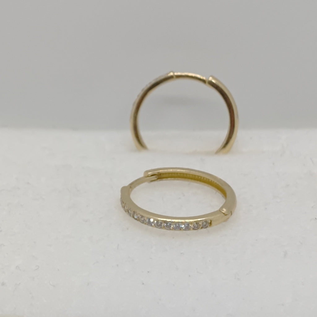 ARETES ARRACADAS C CIRCONIAS 14K 2 GR (NUEVO)