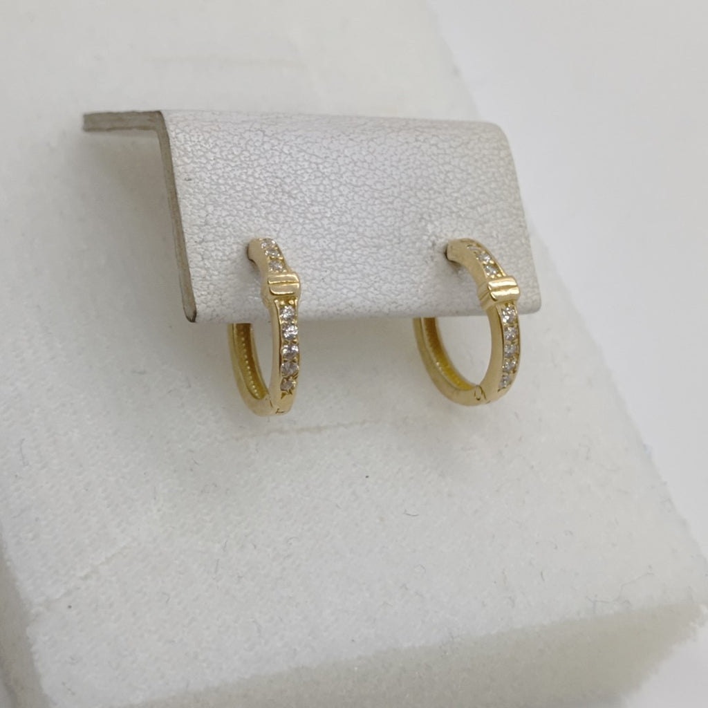 ARETES HUGGIES C CIRCONIA 14K 1.8 GR (NUEVO)