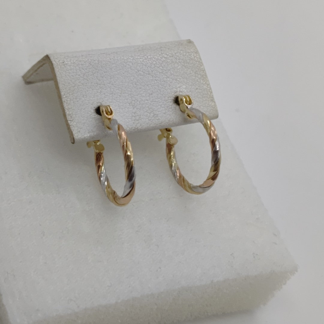 ARETES ARRACADAS COMBINADAS 14K 2 GR (NUEVO)