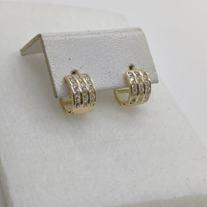 ARETES HUGGIES C CIRCONIA 14K 2.2 GR (NUEVO)
