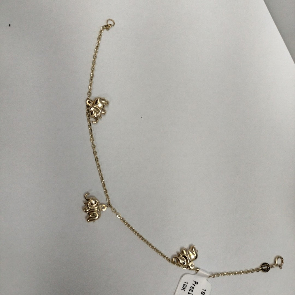 PULSERA ESPECIAL CON DIJES ELEFANTES 10K 18 CM 2.1 GR (NUEVO)