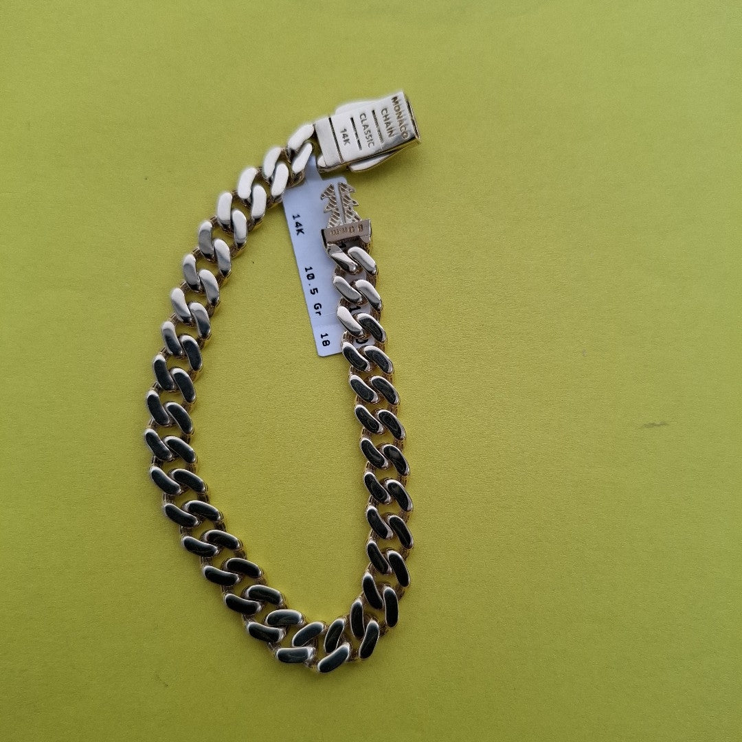 PULSERA MONACO ORO 14K 10.5 (NUEVO)