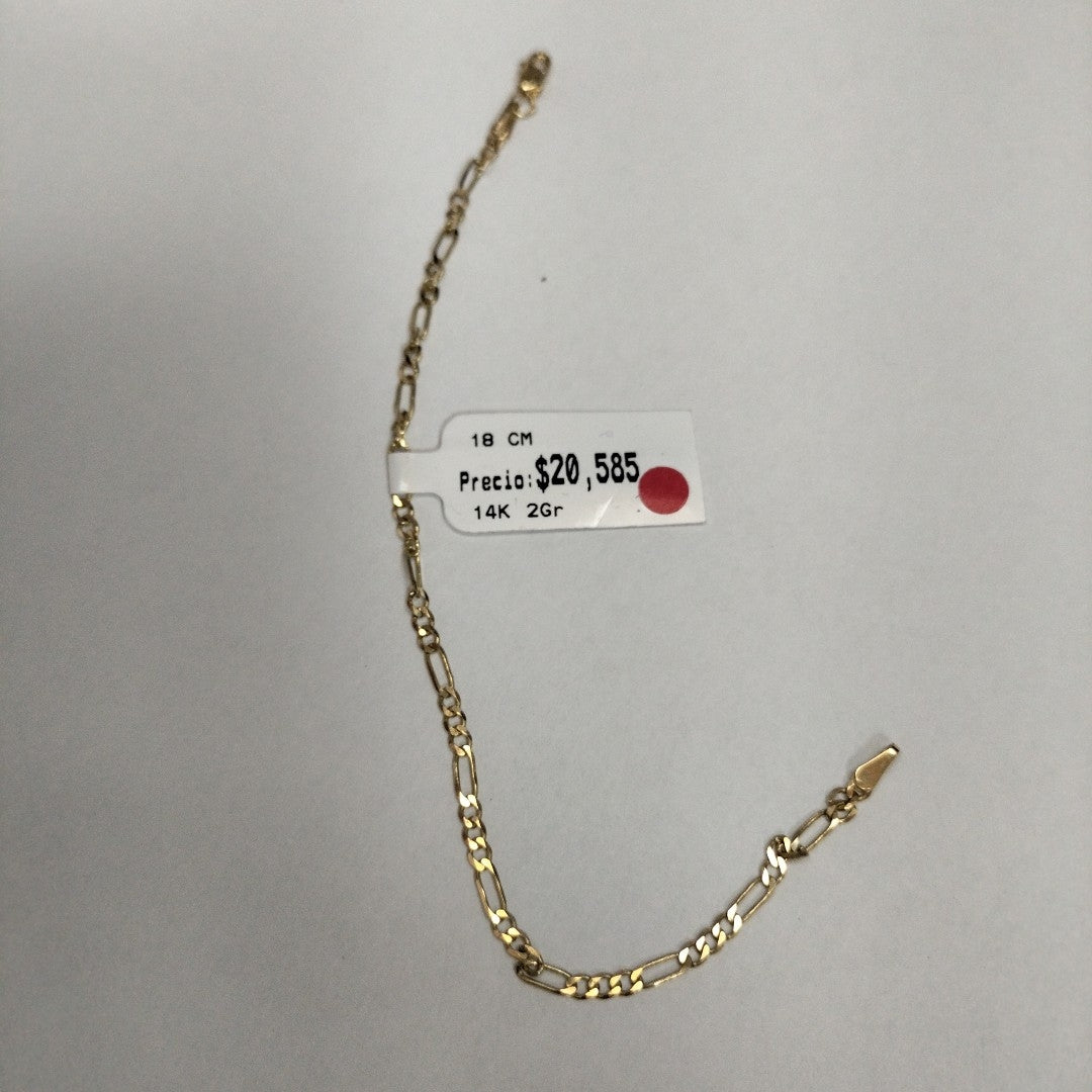 PULSERA TEJIDO 3X1 14K 18 CM 2 GR (NUEVO)