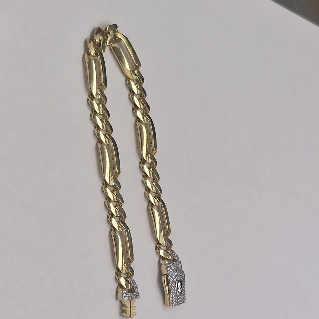 PULSERA CABALLERO MONACO ORO 14K 10.8 (NUEVO)