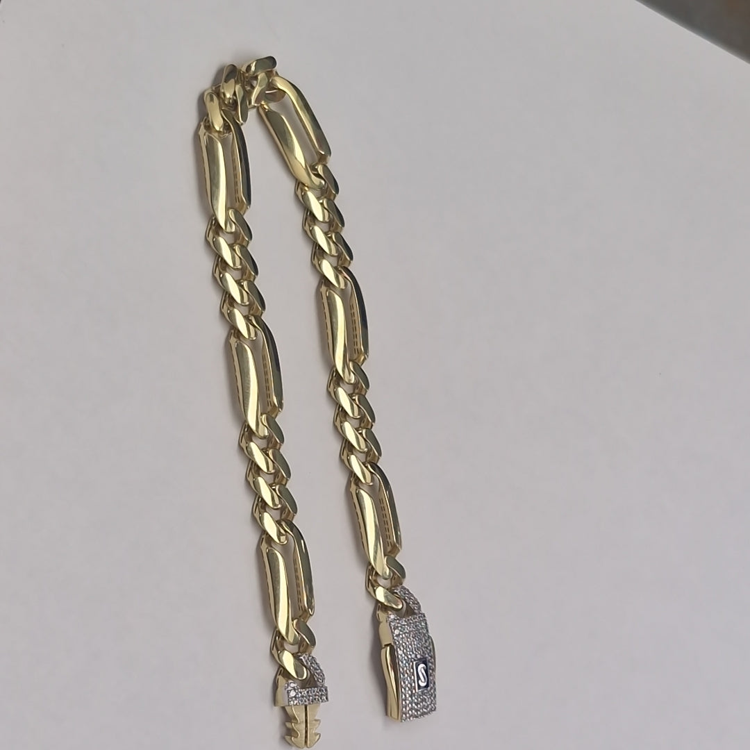 PULSERA CABALLERO MONACO ORO 14K 10.8 (NUEVO)