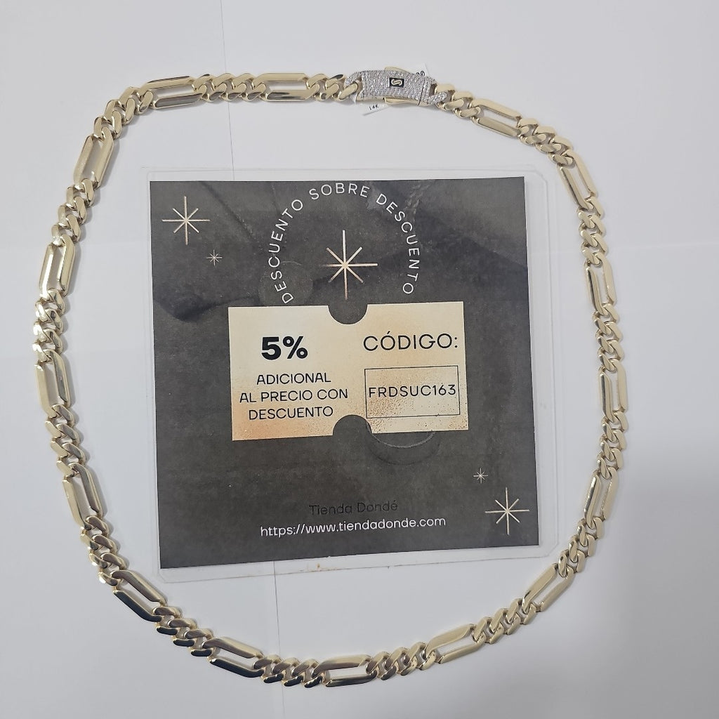 CADENA MONACO ORO 14K 37 (NUEVO)