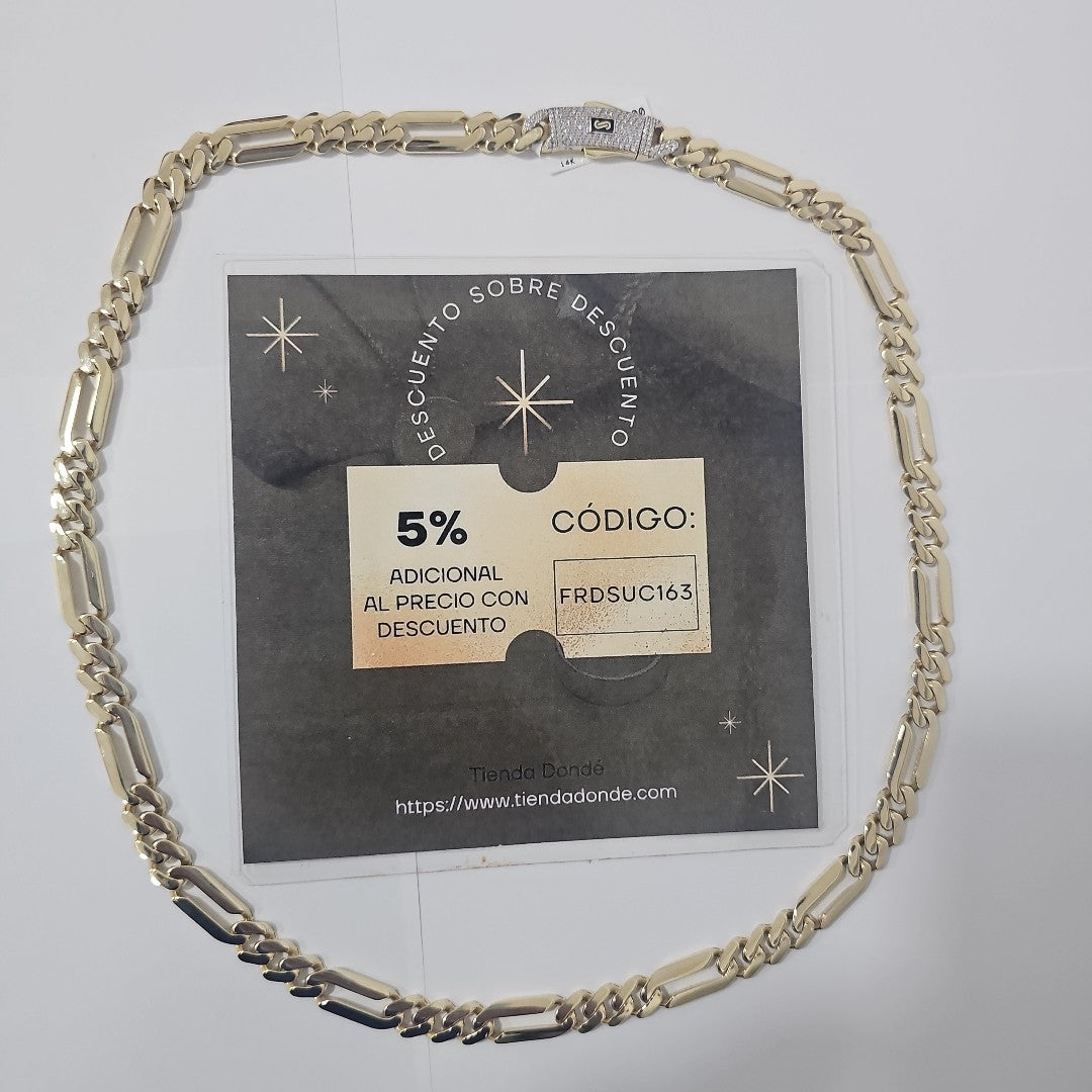 CADENA MONACO ORO 14K 37 (NUEVO)