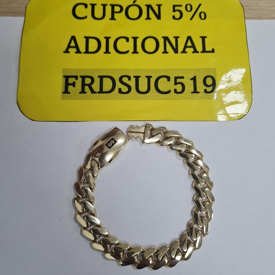 PULSERA CABALLERO MONACO ORO 14K 17.7 (NUEVO)