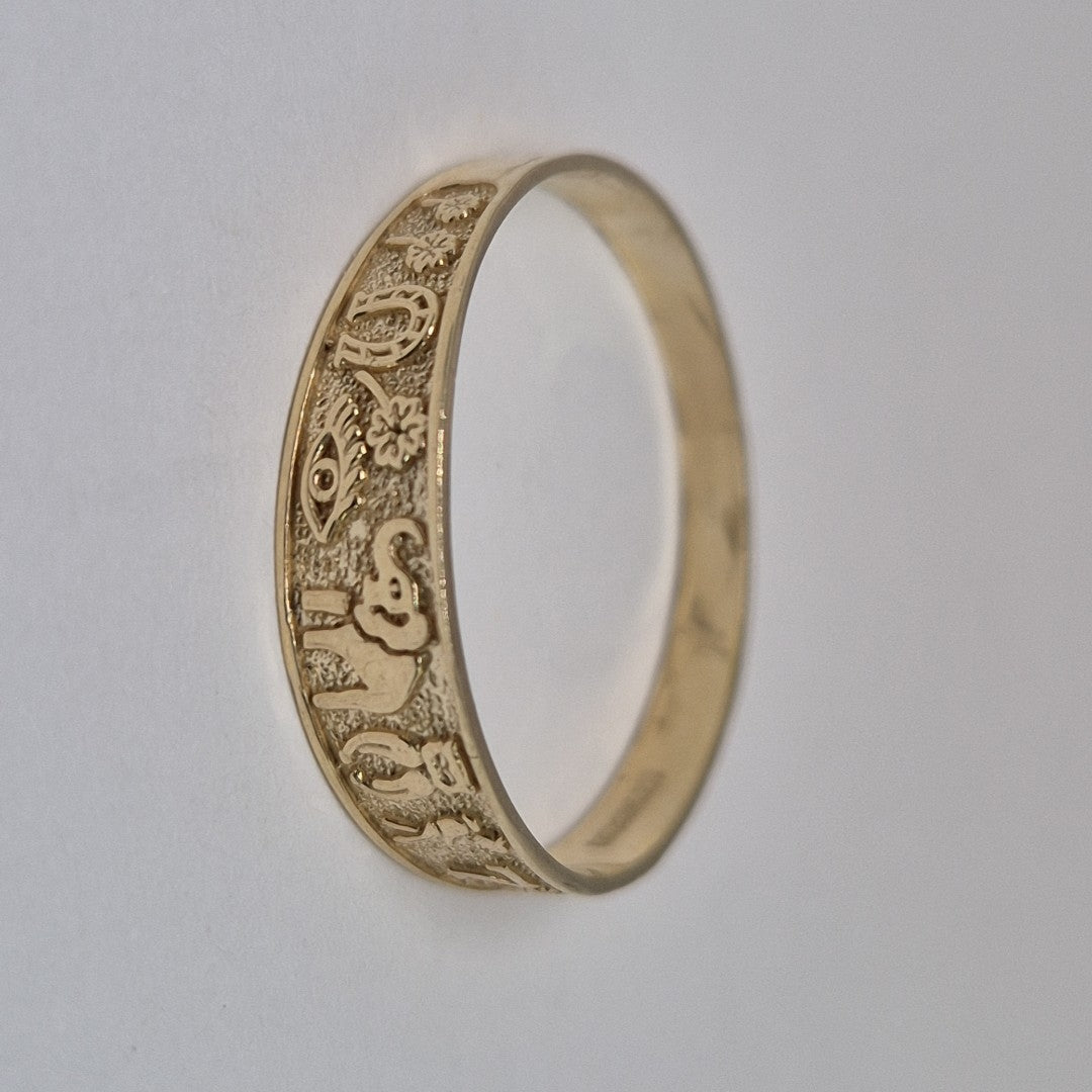 ANILLOS ARGOLLA DE LA SUERTE 10K TALLA 9 1.3 GR (NUEVO)