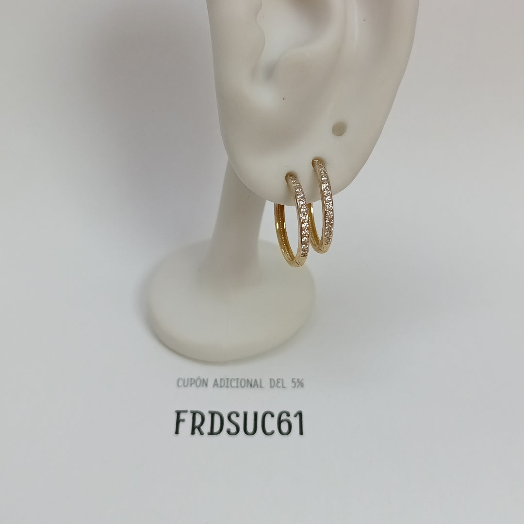 ARETES ARRACADAS C CIRCONIAS 14K 2 GR (NUEVO)