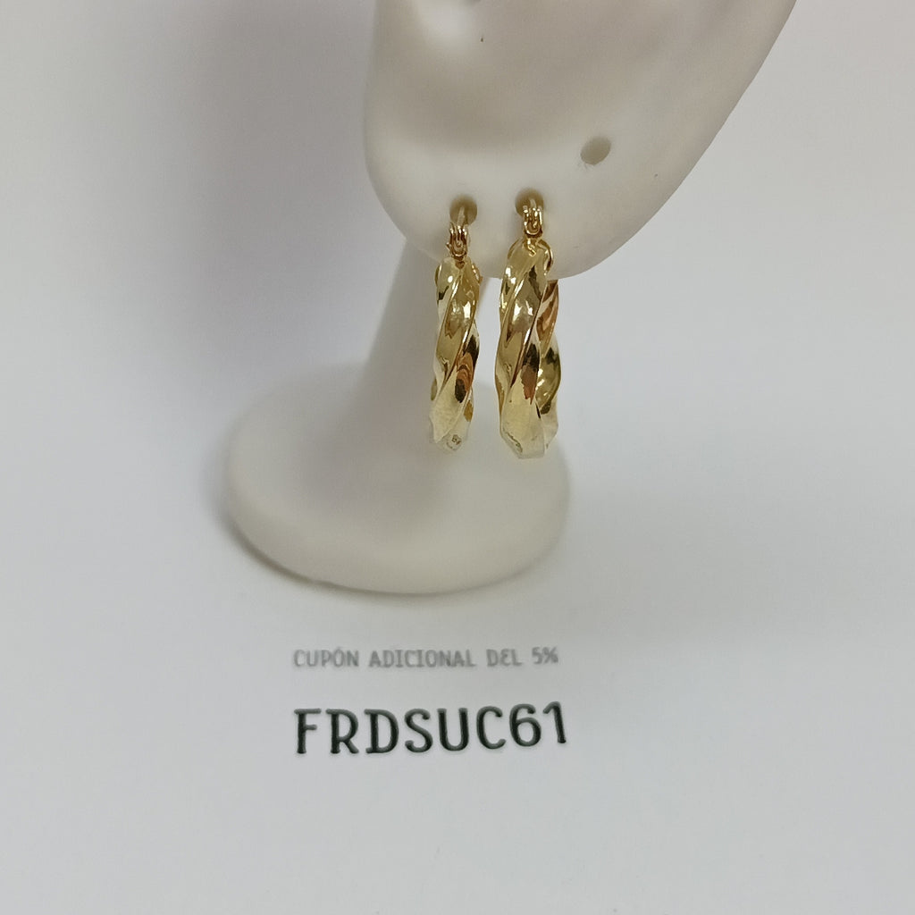 ARETES ARRACADA TORZAL 14K 2 GR (NUEVO)