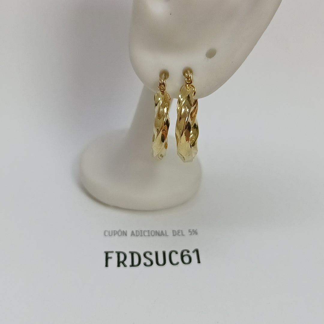 ARETES ARRACADA TORZAL 14K 2 GR (NUEVO)