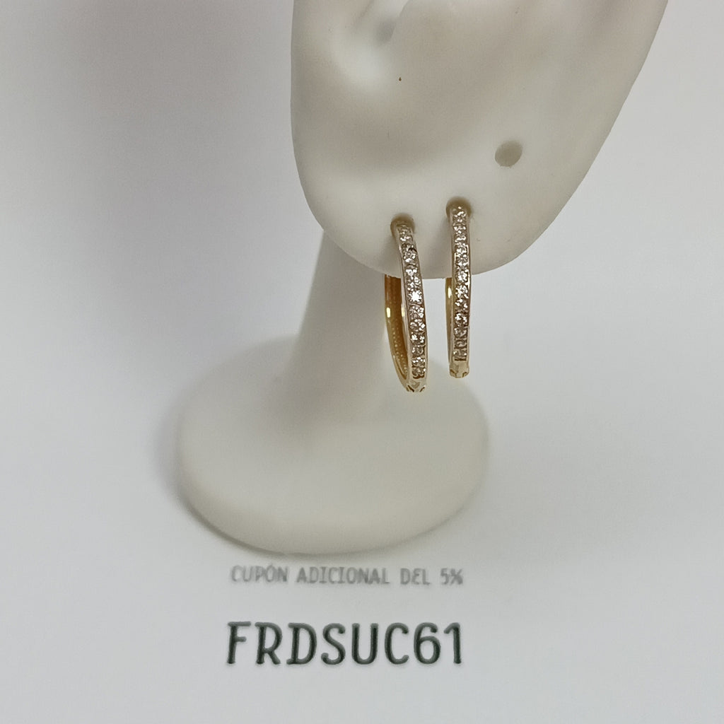 ARETES ARRACADAS C CIRCONIAS 14K 2 GR (NUEVO)