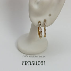 ARETES ARRACADAS C CIRCONIAS 14K 2 GR (NUEVO)