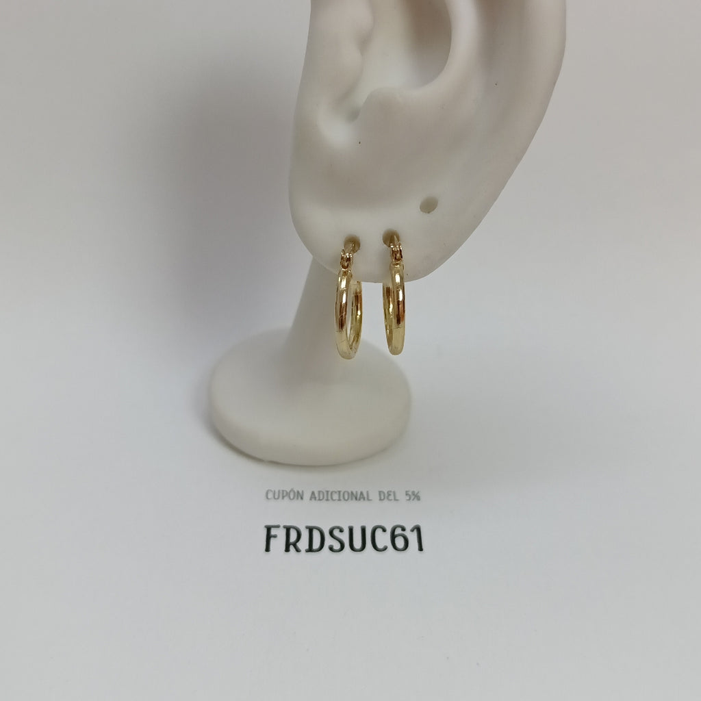 ARETES ARRACADAS ESTRIADAS 14K 1.4 GR (NUEVO)