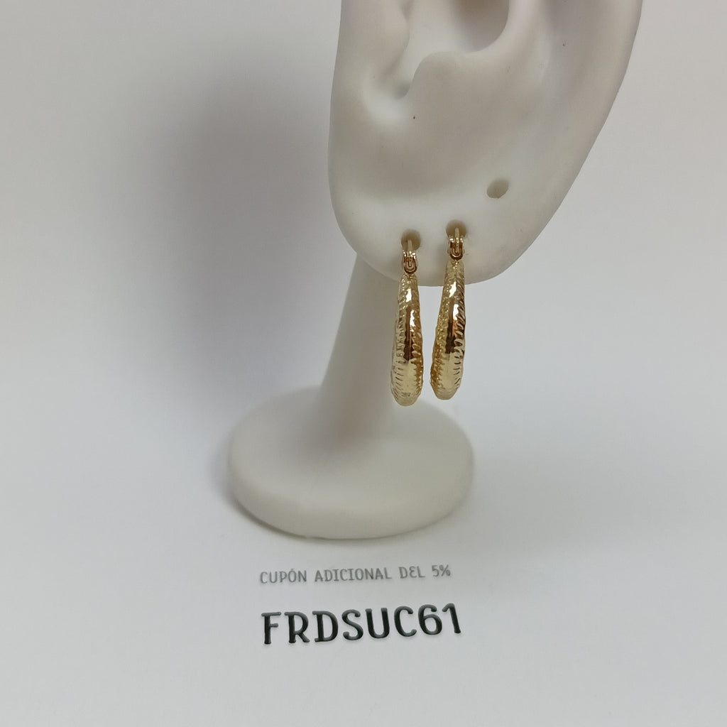 ARETES ARRACADAS HUECAS 14K 1.8 GR (NUEVO)