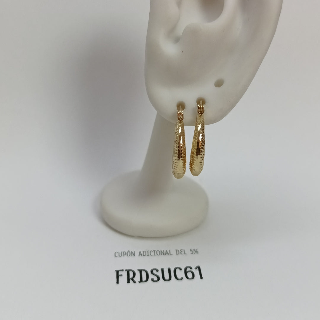 ARETES ARRACADAS HUECAS 14K 1.8 GR (NUEVO)