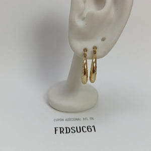 ARETES ARRACADAS HUECAS 14K 1.8 GR (NUEVO)