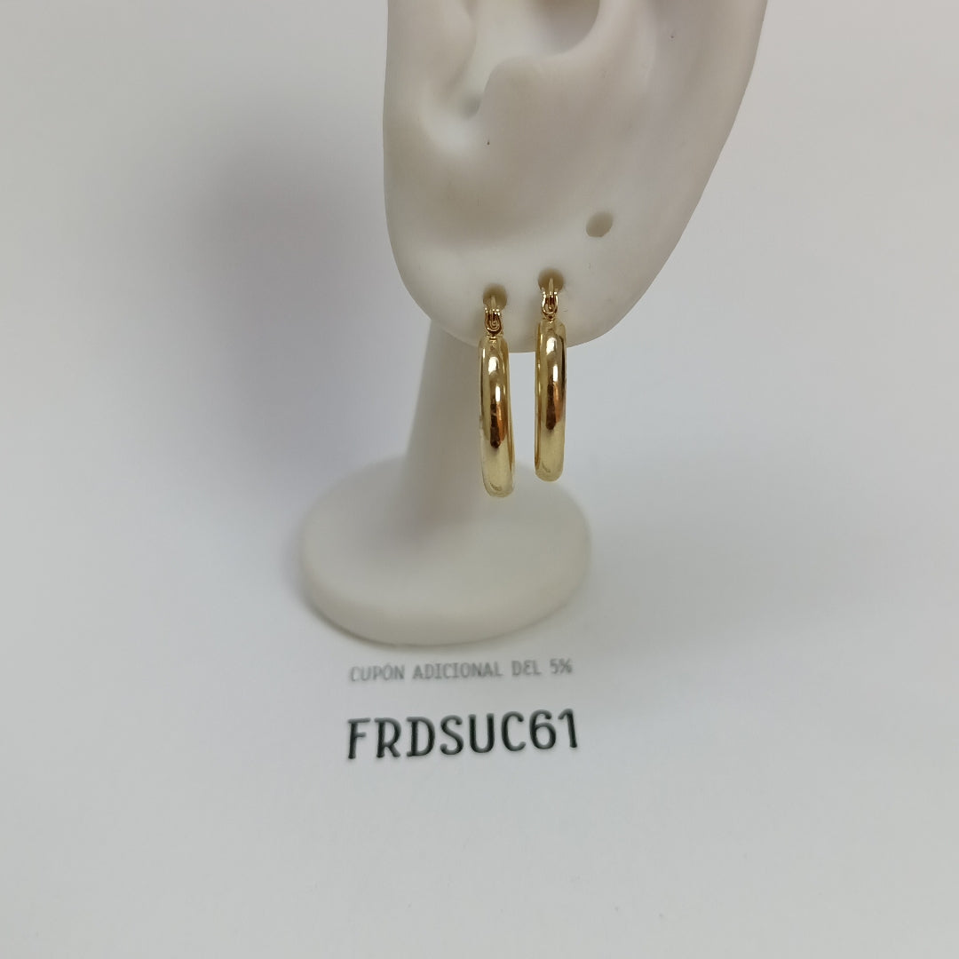 ARETES TEJIDO ARRACADAS LISAS 14K 1.6 GR (NUEVO)