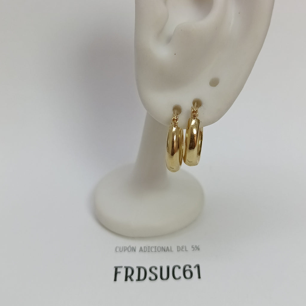 ARETES TEJIDO ARRACADAS LISAS 14K 2.1 GR (NUEVO)