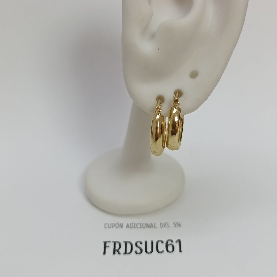 ARETES TEJIDO ARRACADAS LISAS 14K 2.1 GR (NUEVO)