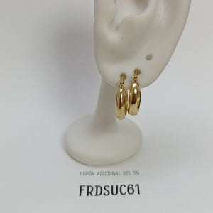 ARETES TEJIDO ARRACADAS LISAS 14K 2.1 GR (NUEVO)