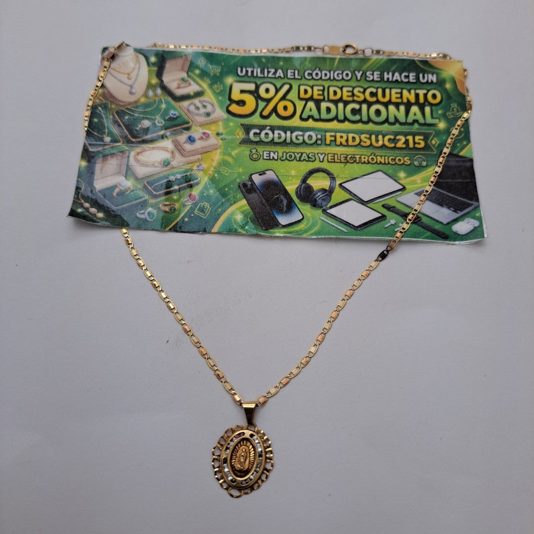 CADENA, MEDALLA RELIGIOSA ORO 10 K 2.5 GRMS (SEMINUEVO)