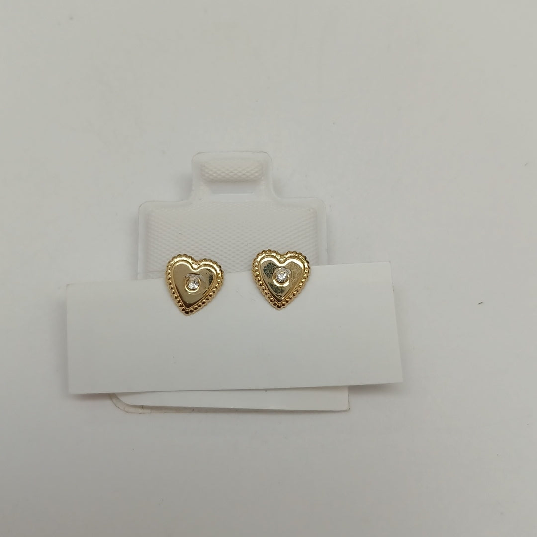 BROQUELES BROQUEL FIG CORAZON C CIRCONIA 14K 0.2614 GR (NUEVO)