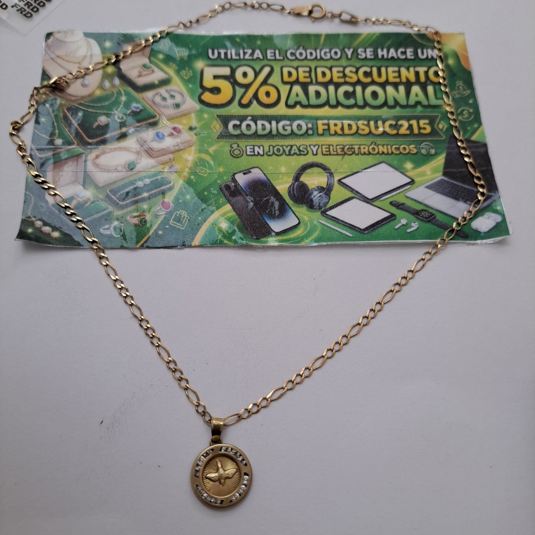 CADENA, MEDALLA RELIGIOSA ORO 10 K 2.8 GRMS (SEMINUEVO)