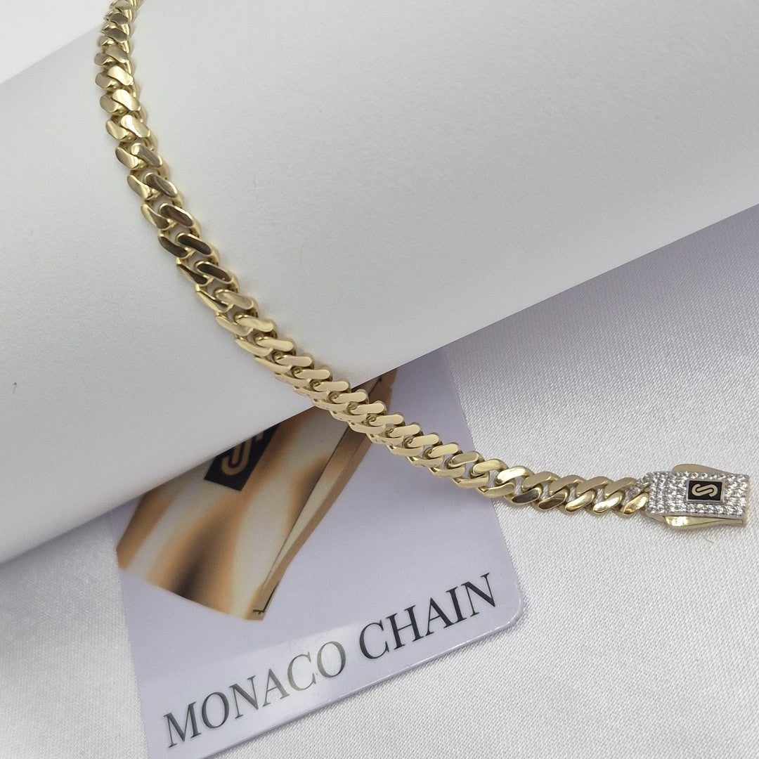PULSERA CABALLERO MONACO ORO 14K 6.4 (NUEVO)