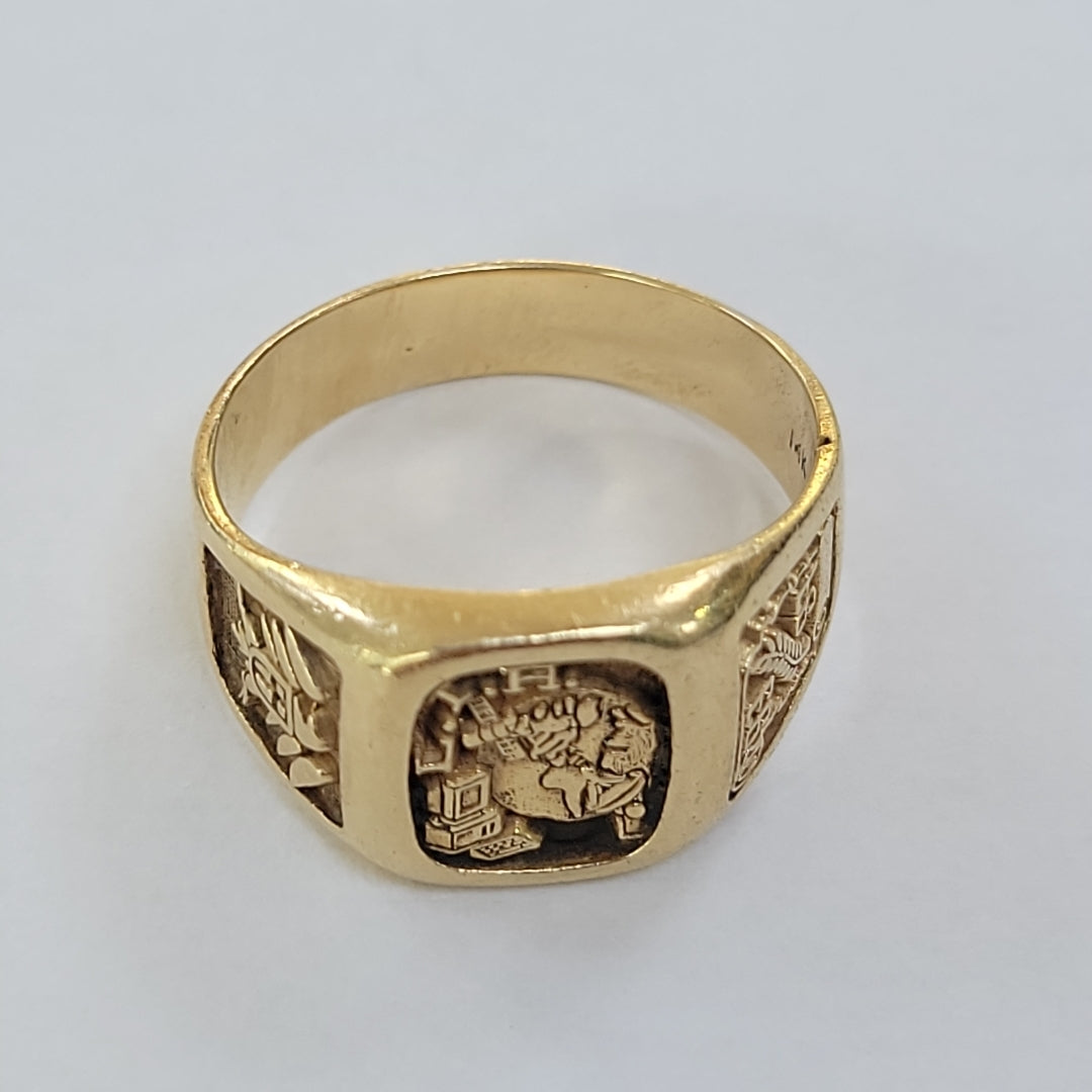 ANILLO DE GRADUACIÓN ORO 14 K 8.5 GRMS (SEMINUEVO)