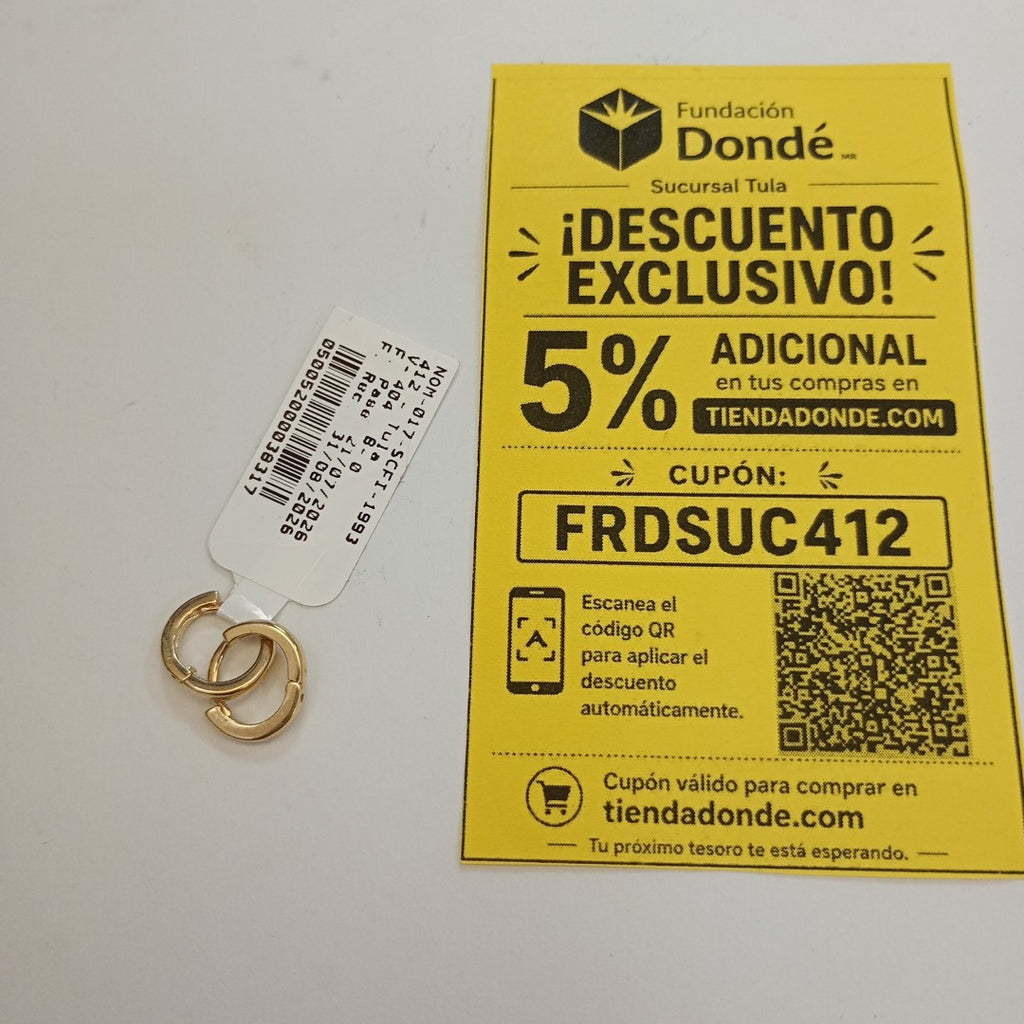 ARETES HUGGIE 14K 1.4 GR (NUEVO)