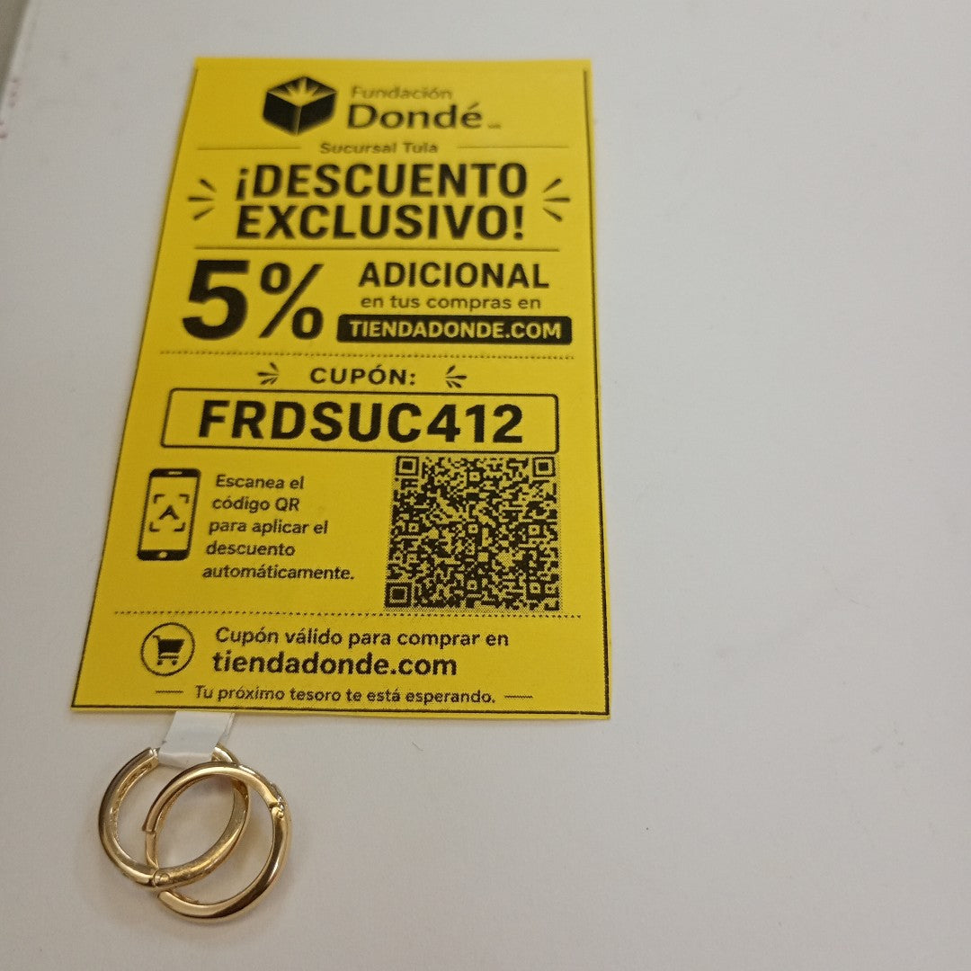 ARETES HUGGIES C CIRCONIA 14K 1.7 GR (NUEVO)
